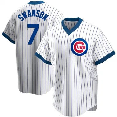 Dansby Swanson #7 Chicago Cubs City Connect Navy Cool Base Jersey. - The  ICT University